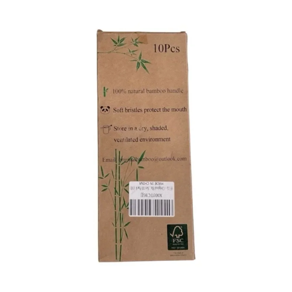 Bamboo Fiber & Charcoal Infused Toothbrush Box Set 10 - Ecobrush New in Box